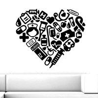 medical heart wall stickers hospital dental clinic decor modern creative room decoration wall decal mural vinilos paredes