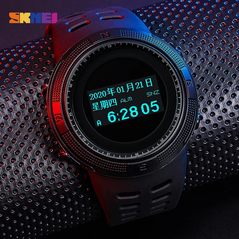 

SKMEI 1360 Men's Smartwatch Pedometer Chrono Calorie IP67 Waterproof Compass Sport Smart Watch For iPhone Xiaomi Huawei Phone
