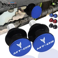 2pcs m6 motorcycle swingarm slider spools for yamaha mt 03 mt03 mt 03 2015 2020 2018 2019 8mm stand screws protector accessories