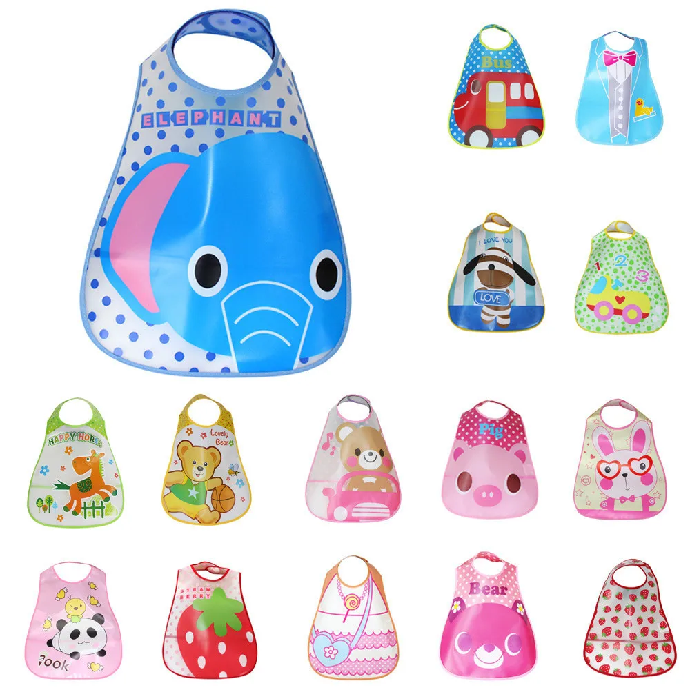 Регулируемый Водонепроницаемый мультфильм Животные рулон Слюнявчики с