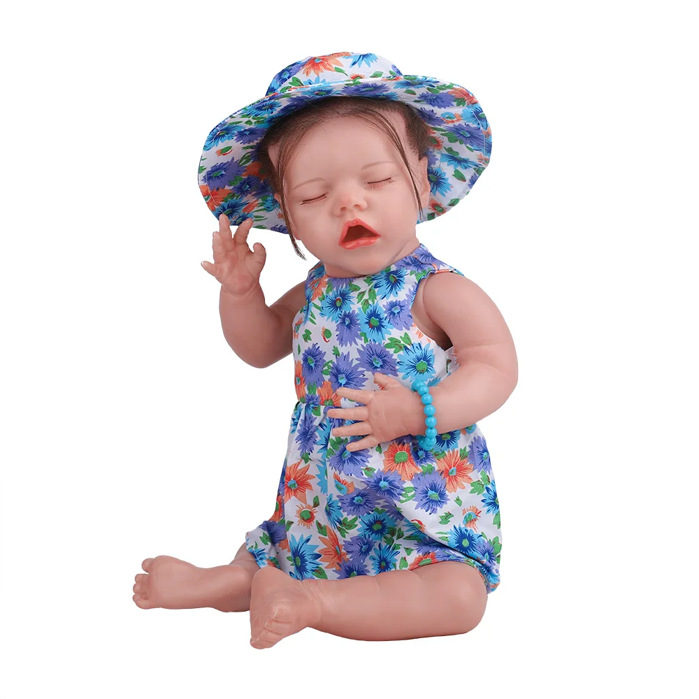

17 Inch Cloth Body Rebirth Infant Doll Twin A Sleeping Baby Girl Collectibles Art Doll Handmade Realistic Baby Doll