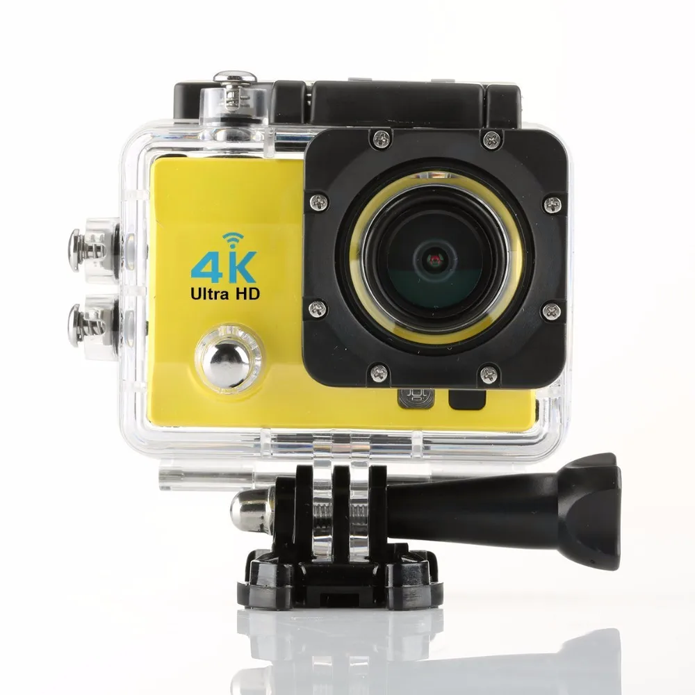 Цвет: желтый Экшн-камера Ultra HD 4 K/30fps WiFi 2," 170D подводный водонепроницаемый шлем видео запись камера s Спортивная камера - Цвет: Цвет: желтый