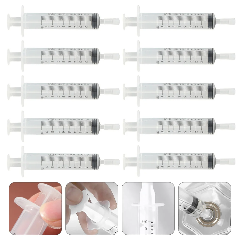 

1 Set Practical 10ml Mini Syringe Shaped Liquid TubesSyringe Bottle Set (White)