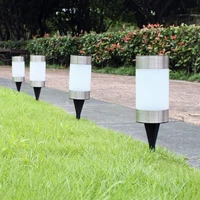 solar light cylindrical lawn lamp mini outdoor waterproof garden courtyard park path corridor lawn decorative lighting 12 pcs