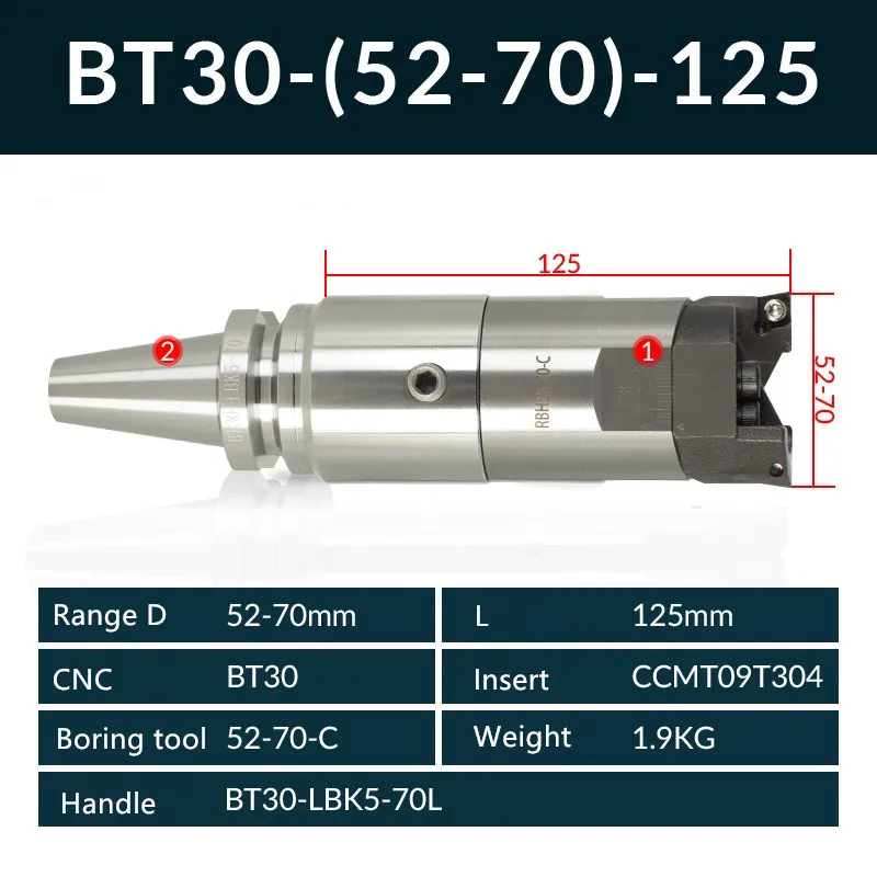 Ручка BT30 и высокая точность RBH52 70 двухбитная грубая гладкая Расточная головка