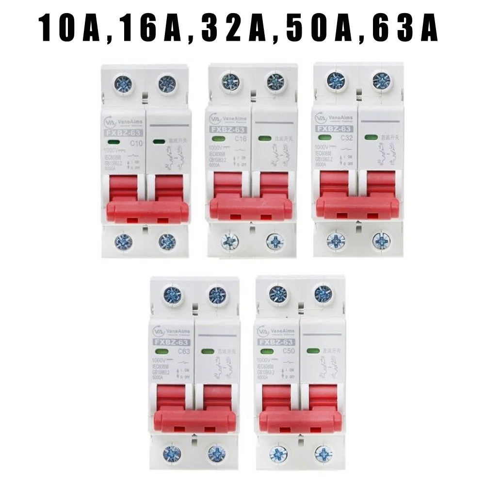 2P выключатель Солнечный 10A/16A/32A/50A/63A DC. Фотоэлектрический MCB рельсовый