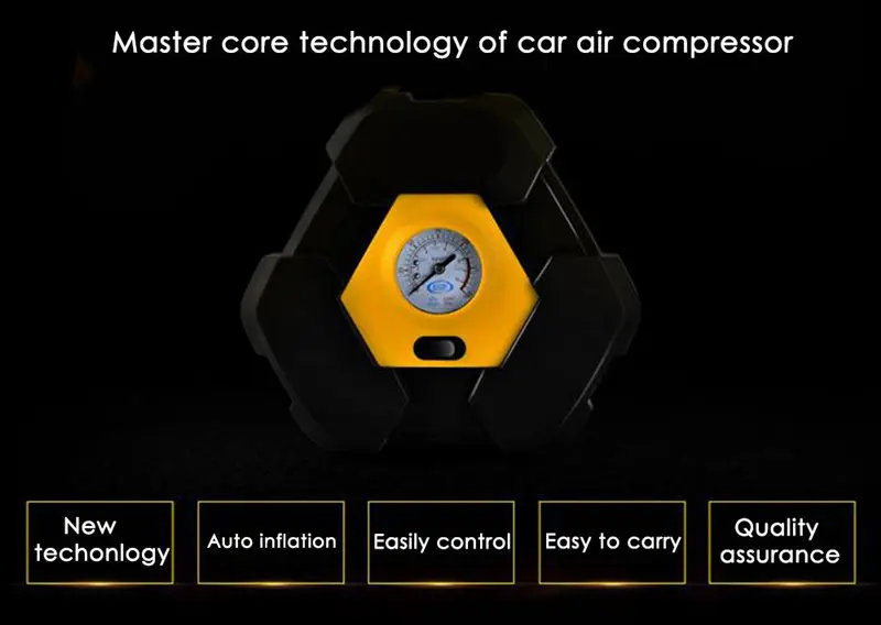 Горячая 100PSI автомобильный портативный автоматический Электрический воздушный компрессор 12 в насос шин насос шины инструмент с прикуривателем шнур питания
