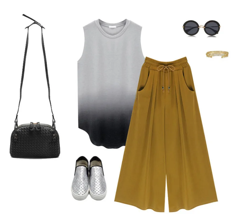 Брюки-султанки женские с широкими штанинами разные размеры | Женская одежда