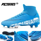 Мужские уличные классические футбольные ботинки с длинными шипами, черные, белые, ультралегкие нескользящие спортивные футбольные бутсы