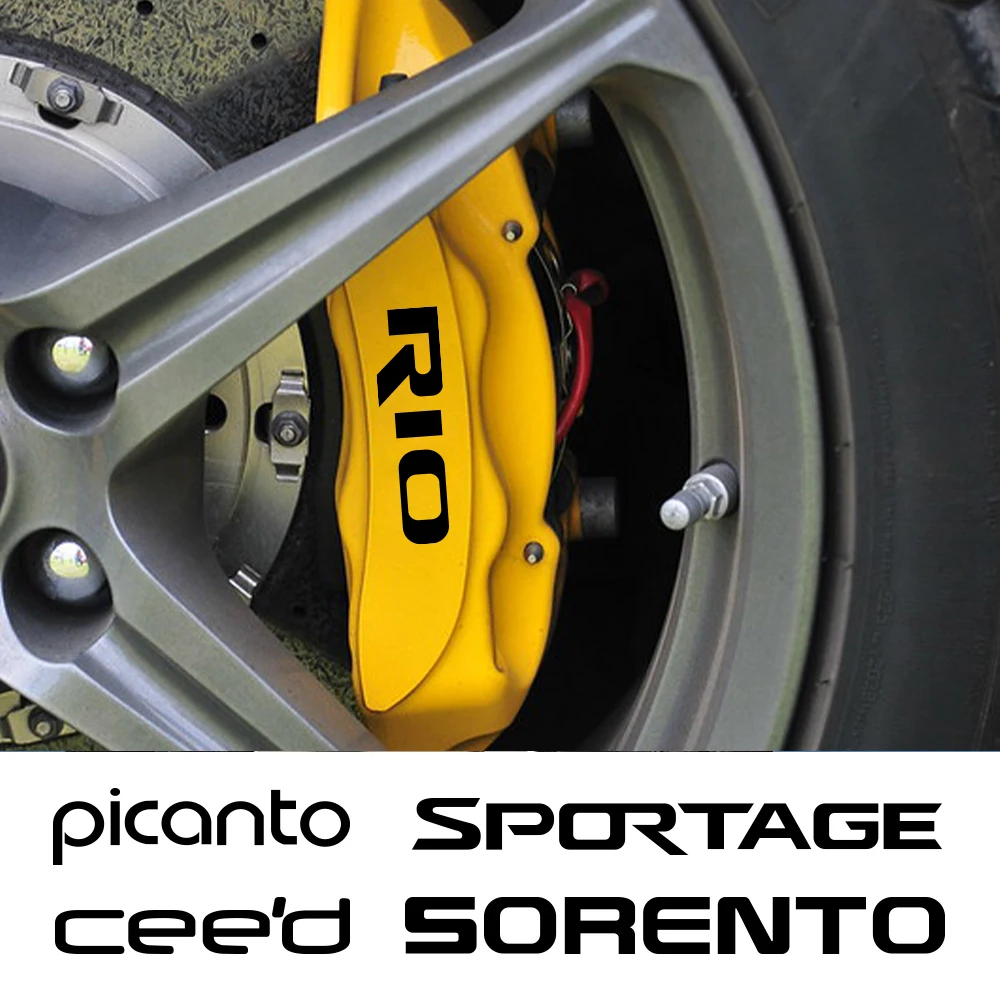 6Pcs Car Brake Caliper Badge Sticker For Kia Sportage Rio Picanto Ceed Optima Soul Forte Vehicle Heat Resistant Cover Auto Decal - купить по
