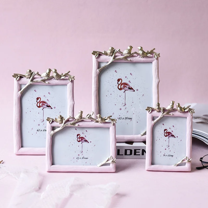 Современный минималистский смолы фоторамка птица Творческий Фламинго свадебная