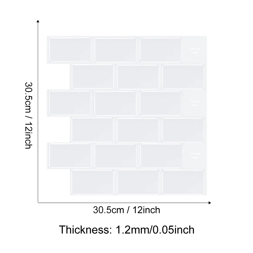 

10pcs/pack Bedroom Easy Install Thickened Pet Self Adhesive 3D Effect Decorative Wall Sticker Home Tiles Decal Hallway