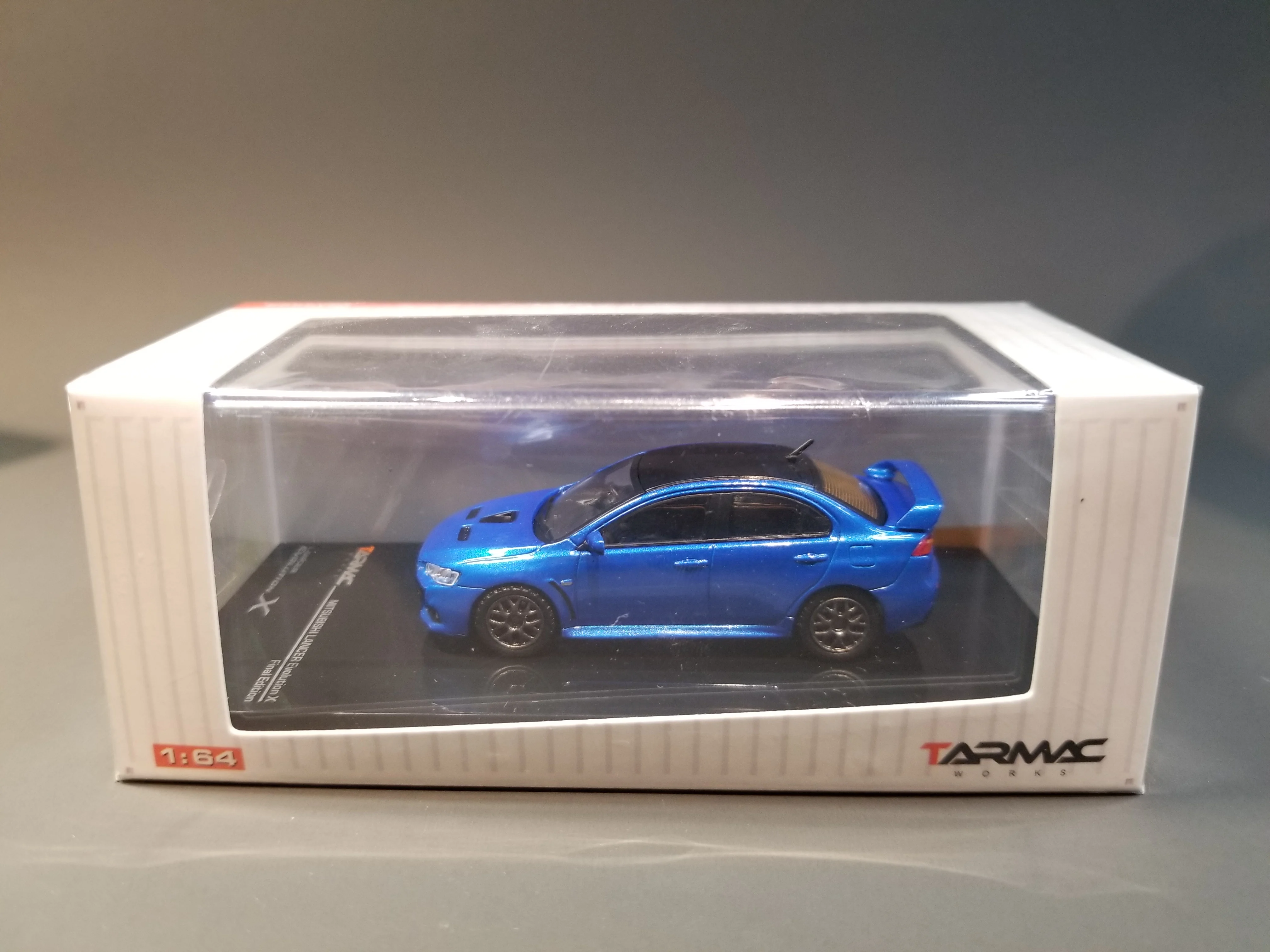

Tarmac Works 1/64 Mitsubishi Lancer Evolution X Final Edition T64-004-BL Die Cast Model Car Collection Limited