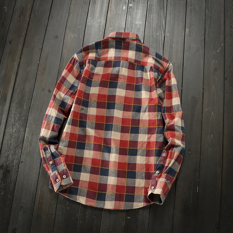 Мужская хлопковая рубашка в клетку повседневная винтажная осенняя 2019 | одежда