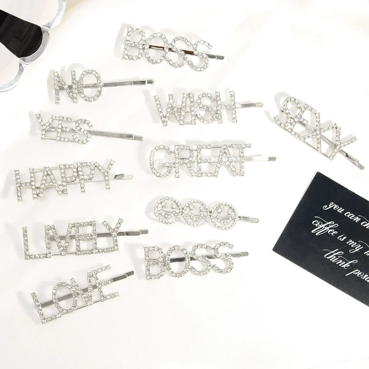 Модная блестящая заколка Стразы с надписью для девушек сексуальная женская
