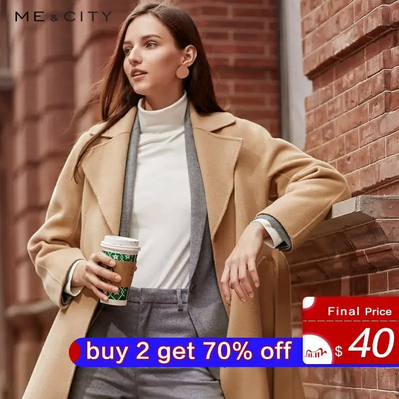 Me &amp city Женское шерстяное пальто верхняя одежда Зимняя шерстяная офисное Модное