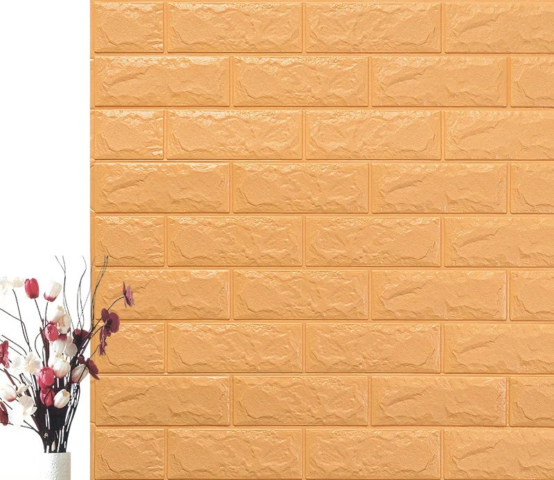 Light Coffee 70*77 см DIY самоклеющиеся 3D кирпичные настенные наклейки Декор для гостиной пенопластовое водонепроницаемое покрытие для стен для детей Rm tv Background-W001 - Цвет: Light Coffee