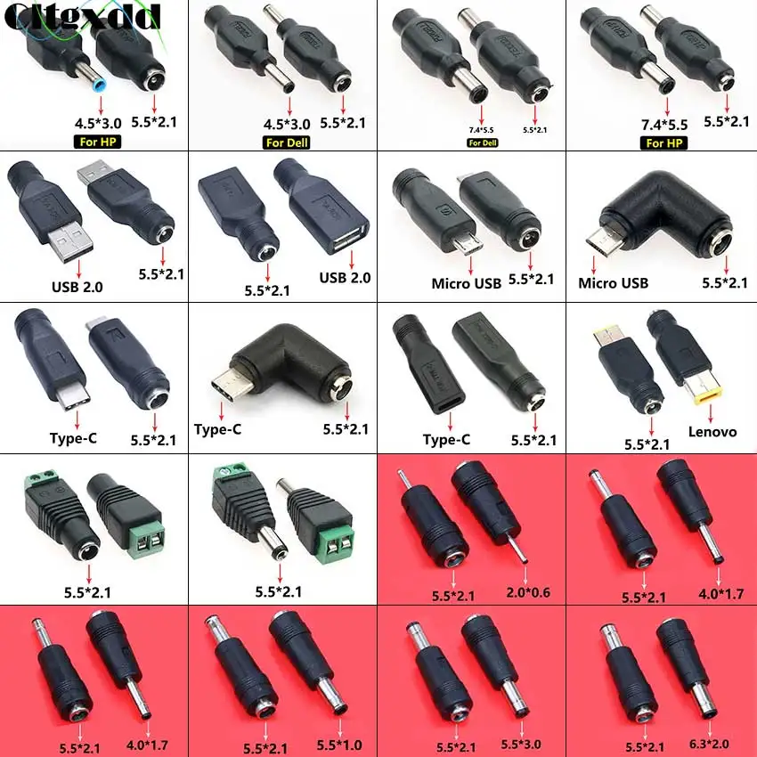 10 шт./лот разъем постоянного тока 5 5x2 1 гнездо до 5*2 7 4*5 Micro USB Type-C 2 0 штекер питания