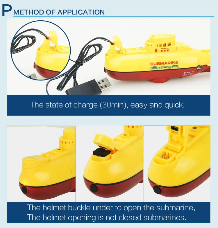Радиоуправляемая лодка 6-канальная мини-подводная высокоскоростная с