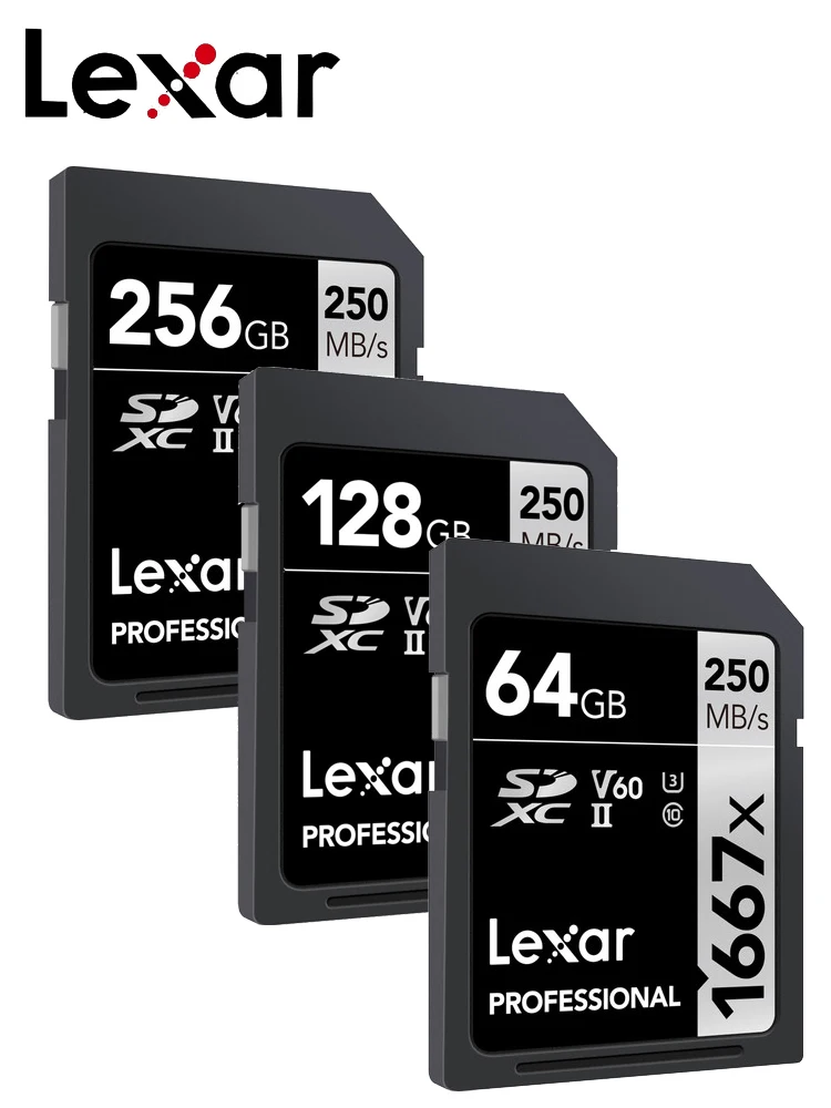 Lexar sd-карта 1000X150 Мб/с 32 Гб SDHC UHS-II U3 64 Гб 128 ГБ 256 ГБ SDXC SLR камера HD 4K micro одиночная карта памяти