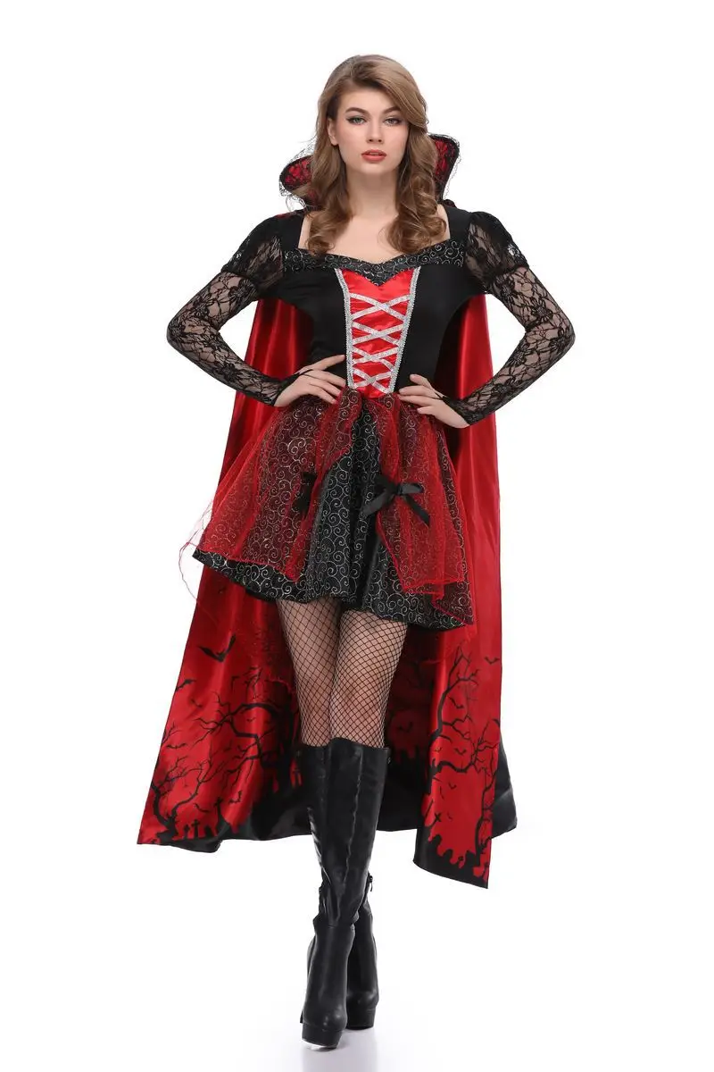 

Halloween Vampire Queen Adult Witch Ghost Bride Dressed Annual Party Clothes