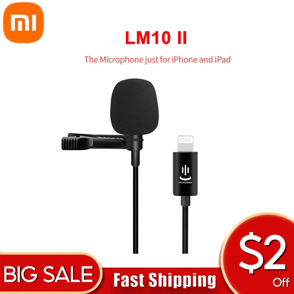 

Xiaomi YC-LM10 II 1.5M Mini Professional Lavalier Lightning Microphone Clip-on Omnidirectional Mic For IPhone Ipad