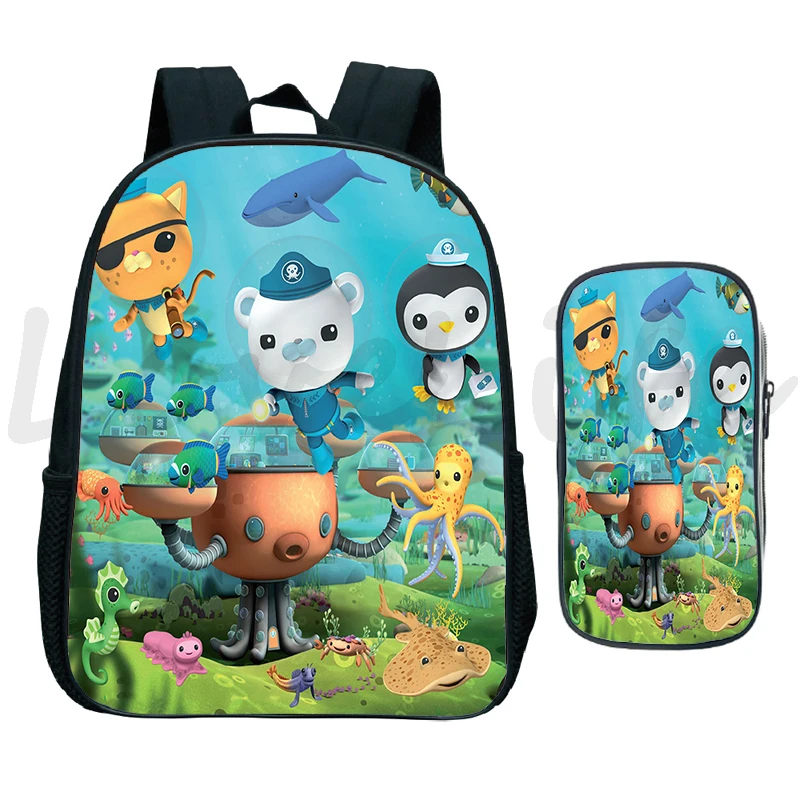 

Octonauts рюкзак для детского сада, сумка для ручек, детская школьная сумка для мальчиков и девочек, милые сумки для книг, детский мультяшный рюк...