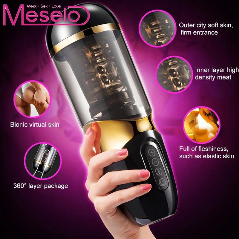 Meselo электрическая вибрация вращающаяся сосающая автоматическая поршень мужской