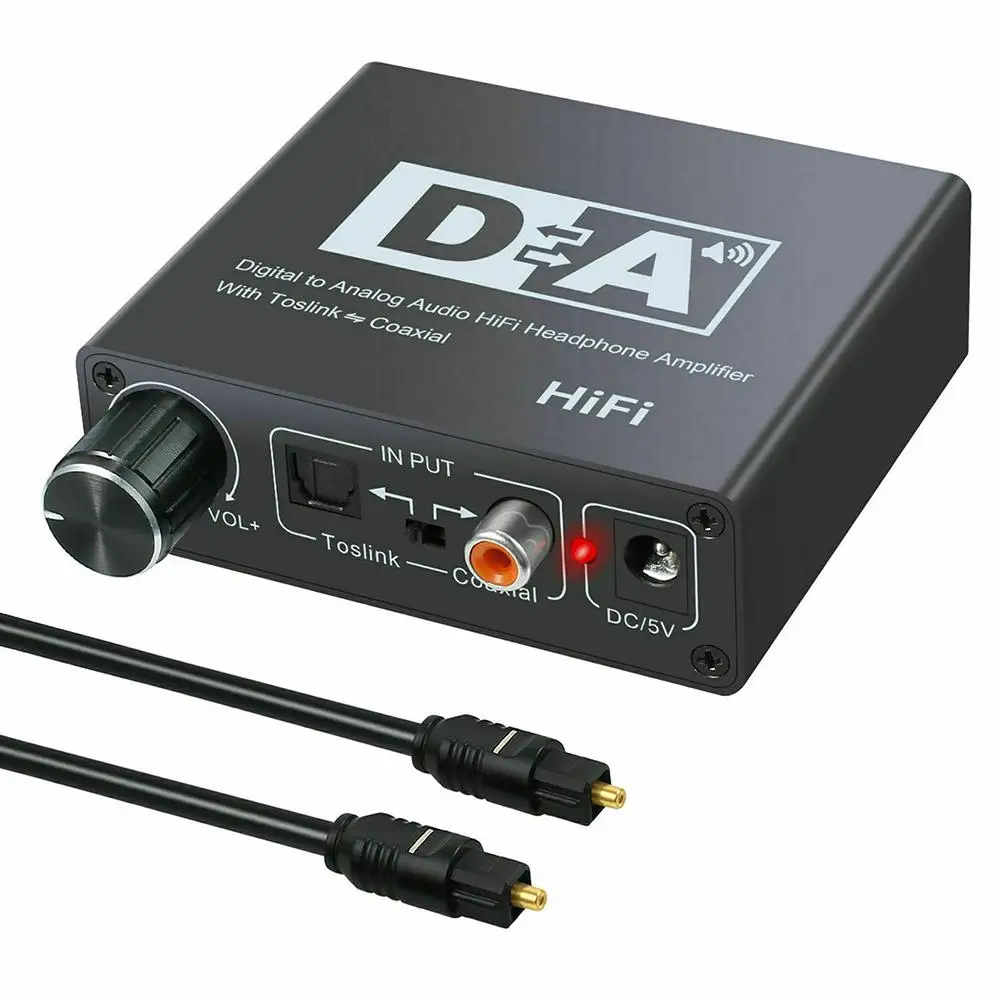 

192KHz Digital Coaxial to Analog R/L RCA 3.5mm Jack HiFi Audio Converter Adapter