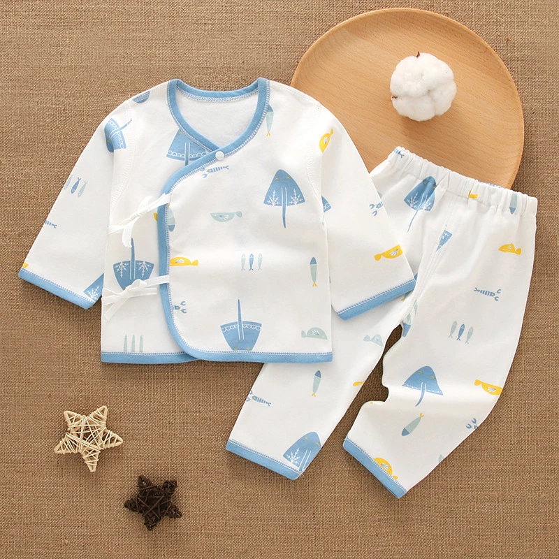 

Summer Newborn Girls Boys Clothes Set Pure Cotton Top Pants Cartoon Print Little Girls Outfits Baby Clothing 3M 6M 9M