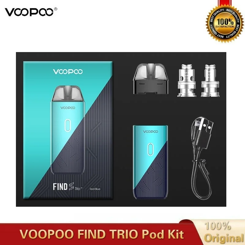 Оригинальный VOOPOO FIND TRIO Pod Комплект 1200 мАч батарея с 3 мл PnP-C1 и PnP-R1 катушки