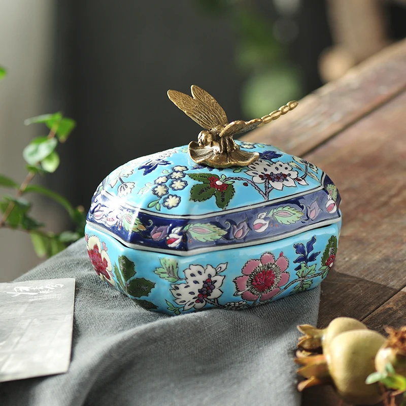 

European Retro Storage Jar Jewelry Luxury Cosmetic Organizer Eco Friendly Storage Jar with Lid Cuisine Household Items DF50PG