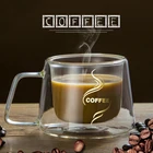 Кофейная кружка, чашка для эспрессо, термостеклянные кружки с двойными стенками из боросиликатного стекла, продажа термостойких прозрачных стеклянных кофейных кружек