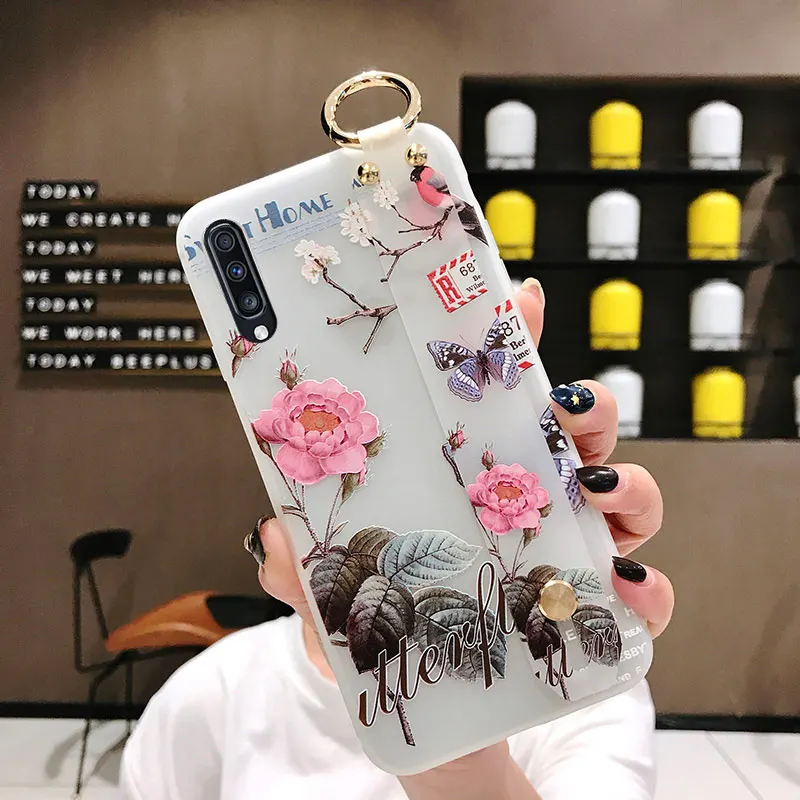 SK3-18WDBirdYou SoCouple ремешок чехол для samsung Galaxy S9 S8 S10 плюс S10e Note 8, 9, 10, плюс A40 A50 A70 A20 A10 A30 чехол для телефона из ТПУ с принтом держатель чехол - Цвет: SK3-18WDBirdYou