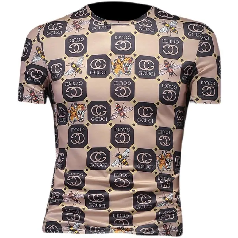 

Men's Plaid Printed Cotton Thin Fashion Short Sleeve T-shirt