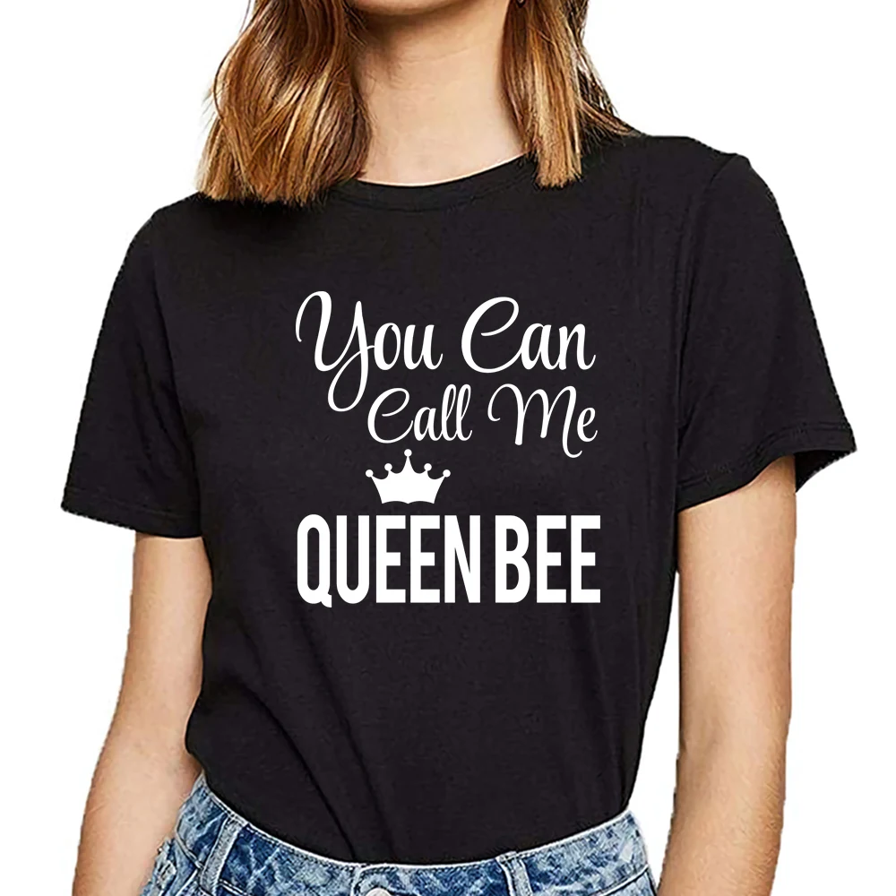 Женские топы футболка вы можете звать меня королева пчела летняя Harajuku короткая