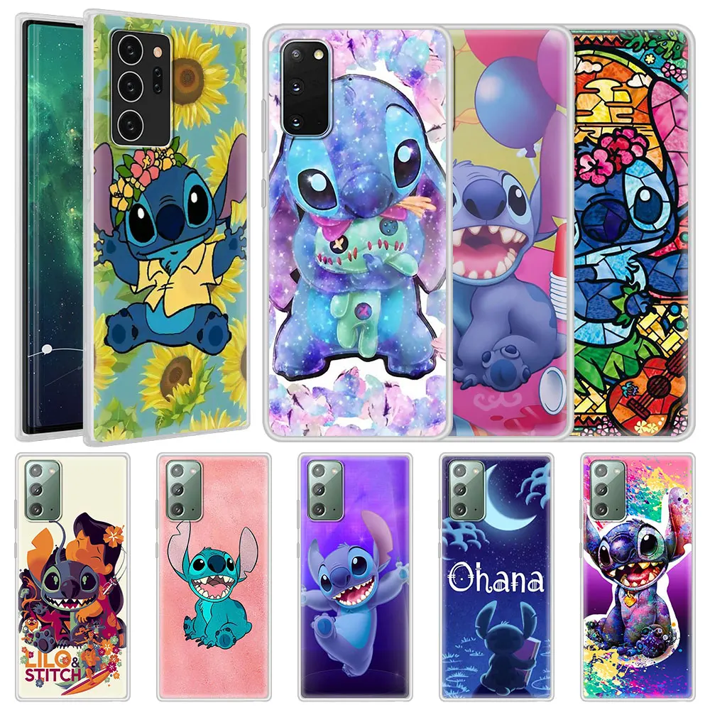 

Милый чехол «Лило Стич Дисней» для Samsung S20 FE S21 Ultra S10 S9 Plus, Роскошный прозрачный матовый мягкий чехол, матовый чехол