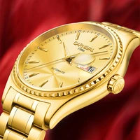 carnival fashion luxury mens automatic mechanical watch luminous hd waterproof stainless steel gold watches relogio masculino