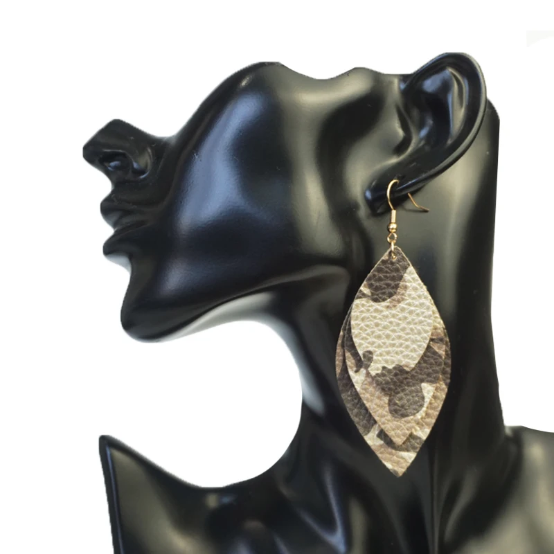 Cpop трехслойные Винтажные серьги из искусственной кожи для женщин новые