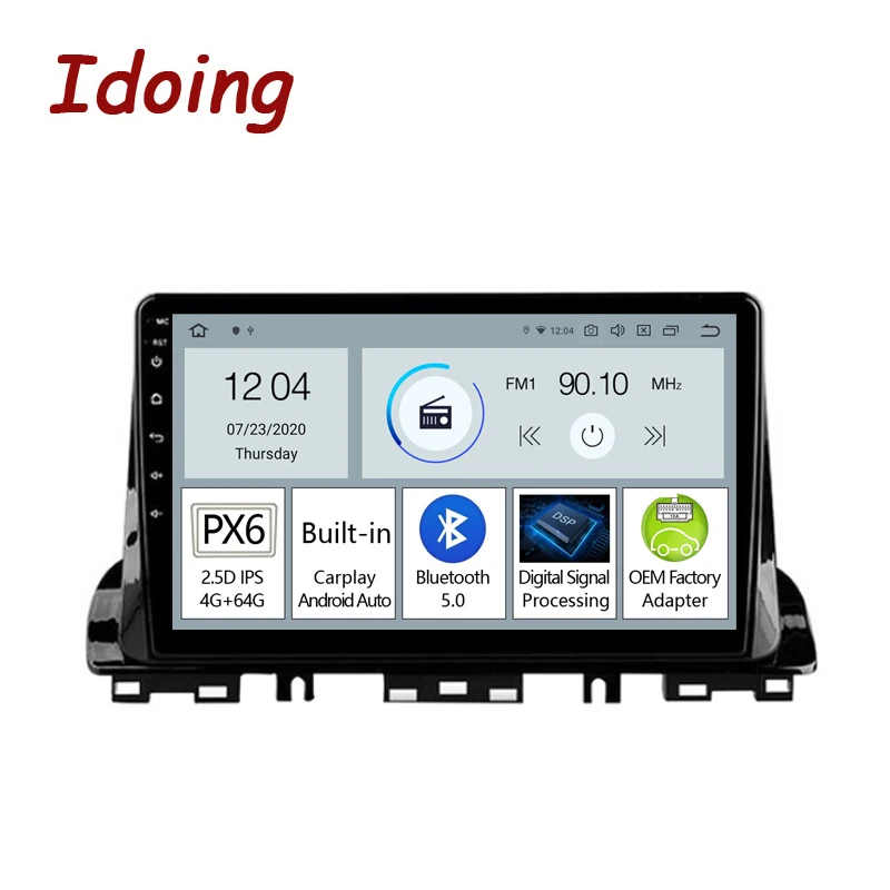

Idoing 9-дюймовый автомобильный видеоплеер, головное устройство, подключи и работай PX6 для Kia CERATO 4 Forte K3 2018-2020 KX7 Android Авто Carplay Радио стерео