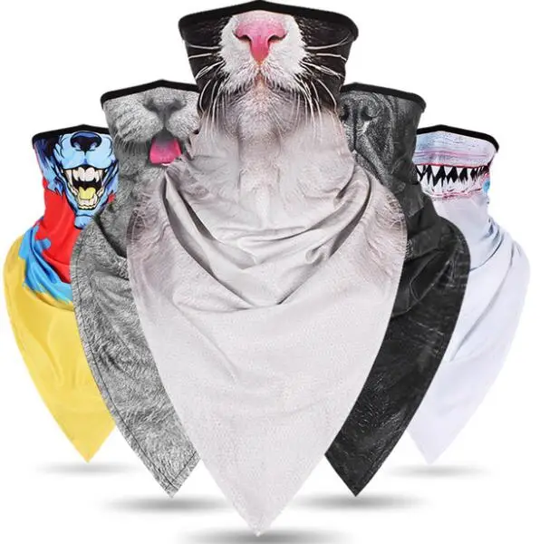 Мотоциклетная Бандана с 3D изображением кота и животных флисовый теплый