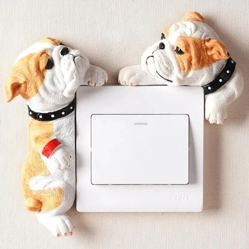 Милый мультяшный Тедди собака 3D фотоэтикетка Защитная крышка наклейка двойной