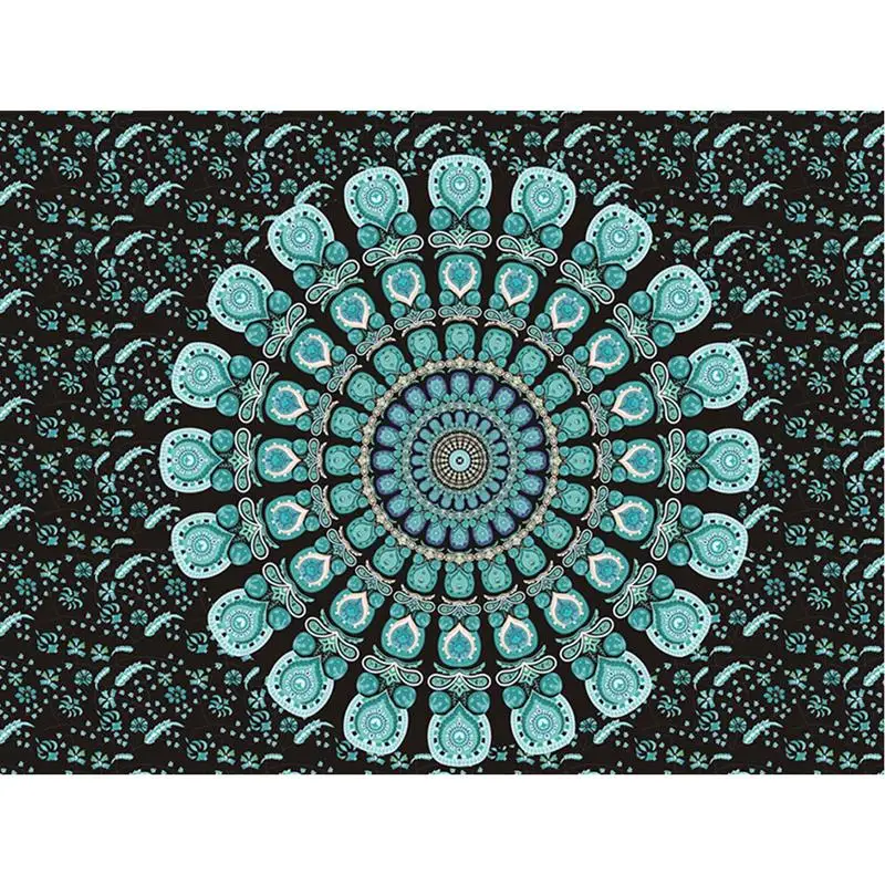 Гобелен индийский хиппи богемный Павлин мандала настенное постельное белье для