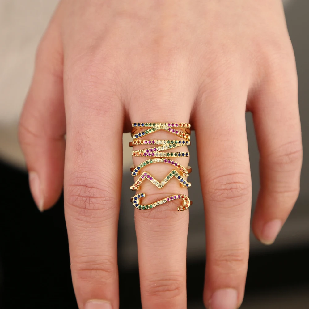 2021 открытое регулируемое инициальное кольцо с буквами нового дизайна Модные