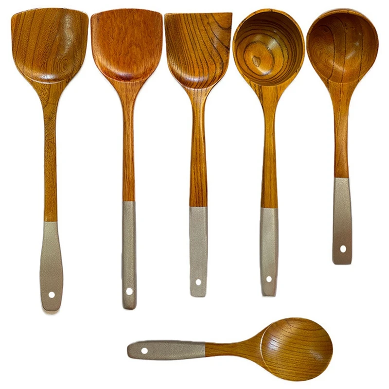 

6 шт., деревянные антипригарные лопатки для риса