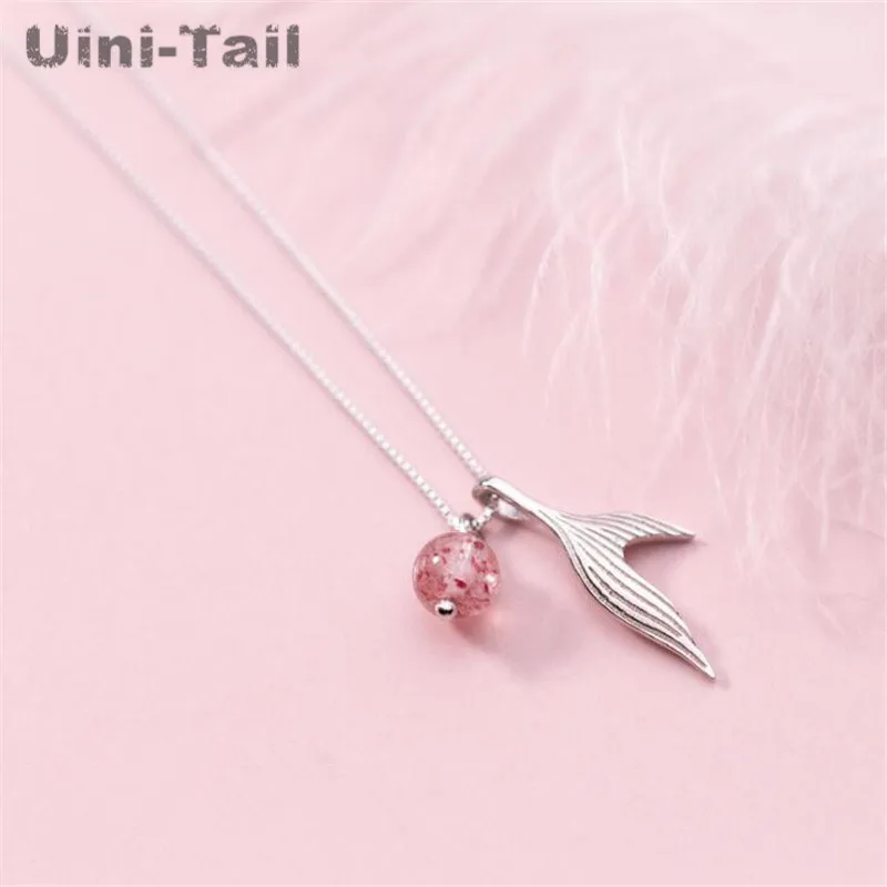 Uini Tail хит продаж новинка серебро 925 пробы розовая клубника кристалл Русалка пена