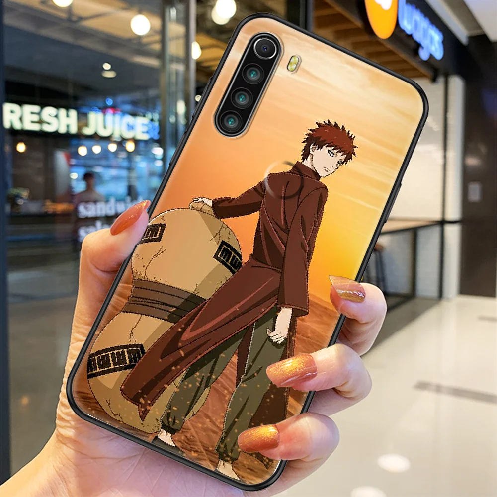 

Anime N-Naruto Gaara Phone case For Xiaomi Redmi Note 7 7A 8 8T 9 9A 9S 10 K30 Pro Ultra black fashion Etui trend coque art