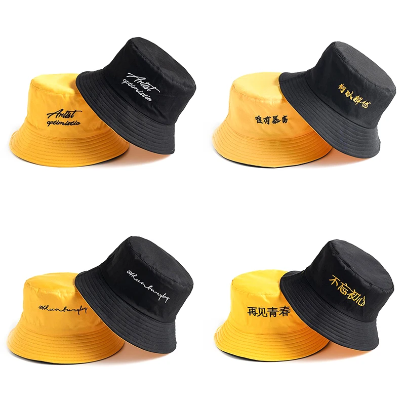 

1Pcs Unisex Summer Cap Fashion Fisherman Wild Double Sided Beach Sun Flat Bucket Hat