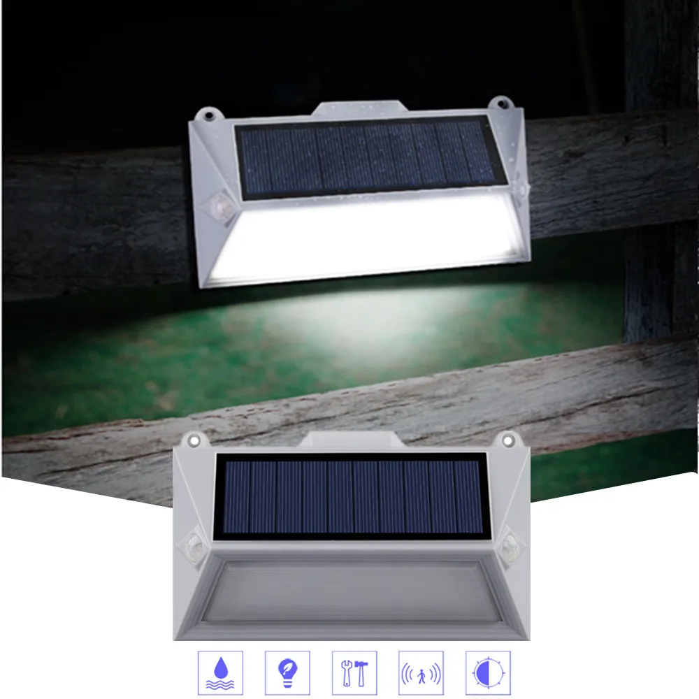 18 светодиодный светильник на солнечной батарее наружный настенный с двойным