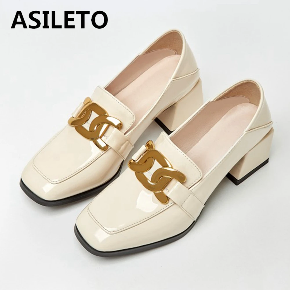 

ASILETO Men PU Leather Low Heel Slip On Chains Lazy Newest Flats Male Casual Stylish Loafers Shoes Zapatos De Hombre Size 44